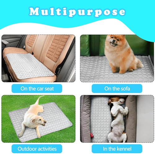 Dog Cooling Mat for Dogs, Pet Cooling Pad Bed for Dog Easy Washable for All Types of Pets and Perfect for Both Indoor and Outdoor Use, Including Car Seats 59" x 40" - color: B-Grey-1 Pc, size: 59 in x 40 in