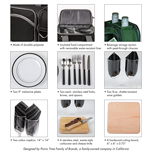PICNIC TIME NFL Unisex-Adult NFL Malibu Picnic Basket Cooler - color: Black With Gray Accents