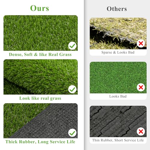 HEBE Fake Grass Pee Pad for Dogs 32"x48", Artificial Grass Turf for Indoor Outdoor Potty Training, Washable Dog Potty Grass Mat with Drainage Holes, Reusable Non-Slip Pet Potty Pad - size: 32''x48'