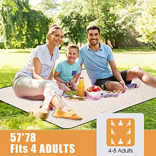 Picnic Outdoor Blankets Waterproof Large - Beach Mat Sand Free Foldable with Carry Strap | Portable Camping Blanket | Park Blanket for Grass Park, Hiking, Travel, Concerts, Indoor (Yellow Flower) - color: Yellow Flower