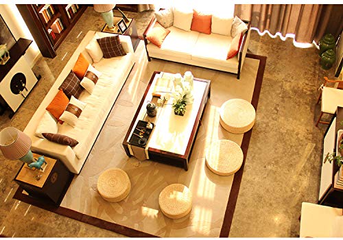 Japanese Style Handcrafted Eco-Friendly Padded Knitted Straw Flat Seat Cushion,Hand Woven Tatami Floor Cushion Corn Maize Husk (Dia50cm/19.7" x 10cm/4") - style: Dia50cm/19.7 Inch x 10cm/4 Inch