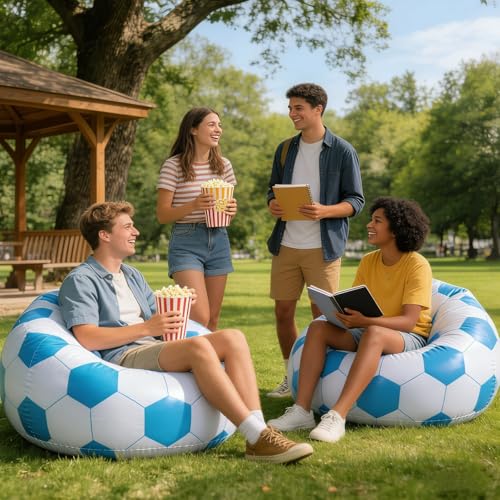 Inflatable Bean Bag Chairs for Adults,Lazy Chair Soccer Design,Portable Inflatable,Blow up Inflatable Seat for Lawn, Holiday Party, Home,Garden,Outdoor&Indoor
