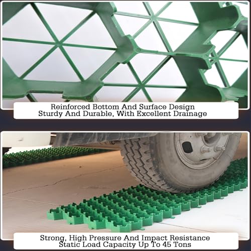 Heavy-Duty Turf Shed Base Mat & Gravel Grid Combo for Landscaping, Parking Lots & Sloped Gardens (7cm, Set of 4) - Durable Grass Protection Solution - color: 7cm-12 Pieces, size: Style 1