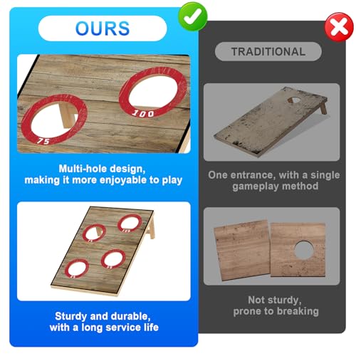 Portable Cornhole Board Set with Bean Bags,Choose 3 * 2 ft or 2 * 1 ft Cornhole Boards for Adults Kids Cornhole Games for Indoor and Outdoor Party Camping Equipment - size: 3*2 FT