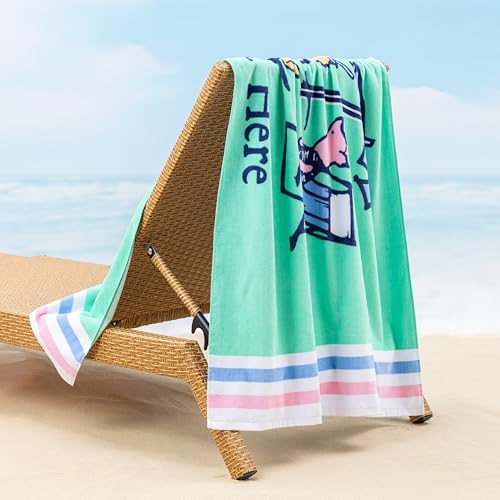 Berkshire Beach Towel — 100% Cotton Pool & Beach Towel, Absorbent, Quick-Drying & Sand-Free, 36'' × 72'' - color: I Like It Here