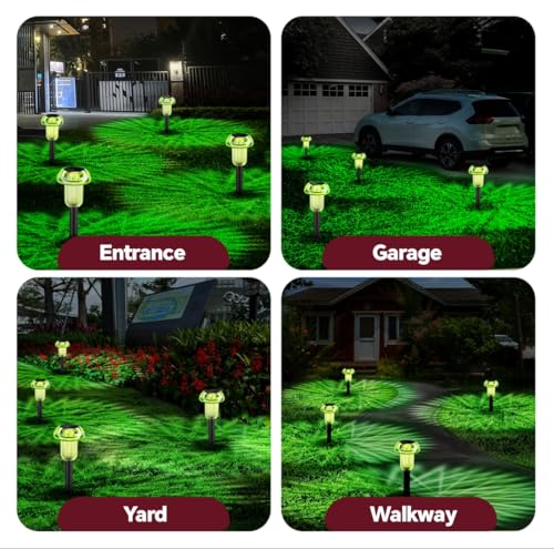 St Patricks Day Solar Pathway Lights Outdoor Decorative 4 Pack, Green LED Mushroom Solar Lights Outdoor Waterproof Solar Powered Easter Decor for Patio, Valentines Day Halloween Christmas Garden Decor - color: 4-Pack Light Green
