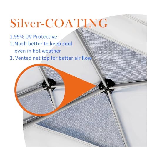 10x10 Canopy Replacement Top Cover with Air Vent, 210D Silver Coated Waterproof Polyester, Pop Up Tent Cover for Straight Leg Canopy Frame, Canopy Top Only - color: Black