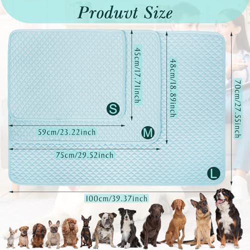 Upgraded Self-Cooling Dog Mat - Breathable Pet Cooling Pad for Dogs & Cats, Indoor & Outdoor Use, Washable Cooling Blanket for Comfort - size: M(29.5Lx18.9"W)