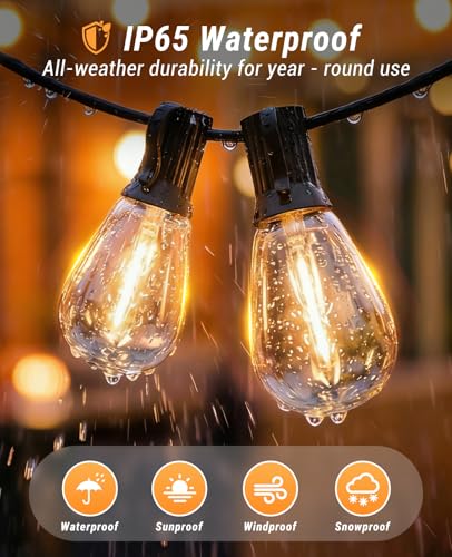 Tenmiro 200FT LED Outdoor String Lights with Remote, 72+2 Shatterproof Bulbs Dimmable Timing 3 Light Modes Outside Patio Lights for Backyard Porch Deck Garden Balcony Pool party Hanging Lighting Decor - size: 200FT-Remote