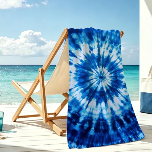 Tie Dye Microfiber Lightweight Beach Towel Sand Free Quick Dry Absorbent Thin Towels Blanket for Swimming Pool Camping Beach Vacation Essentials Accessories Travel Things for Cruise Gym - color: Lcs Multicolor 01536