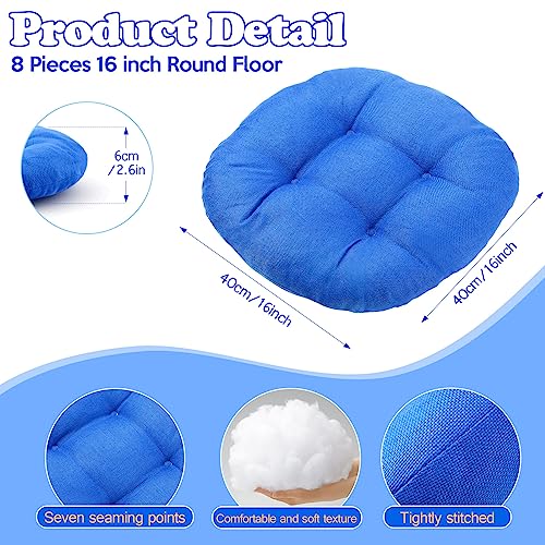 Fumete 8 Pcs 16 Inch Round Floor Cushions for Kids and Toddlers, Flexible Seating Classroom Furniture Floor Pillow for Home, Daycare, Preschool, Yoga and Meditation (Light Blue) - color: Royal Blue