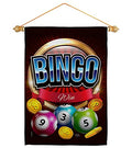 Bingo Win Garden Flag Set Wood Dowel Interests Game Bunco Night Dice Poker Hobbies Leisure Activity Small Decorative Gift Yard House Banner Double-Sided Made in USA 13 X 18.5 - size: Garden Flag Set 13"x 18.5" w/ Wood Dowel