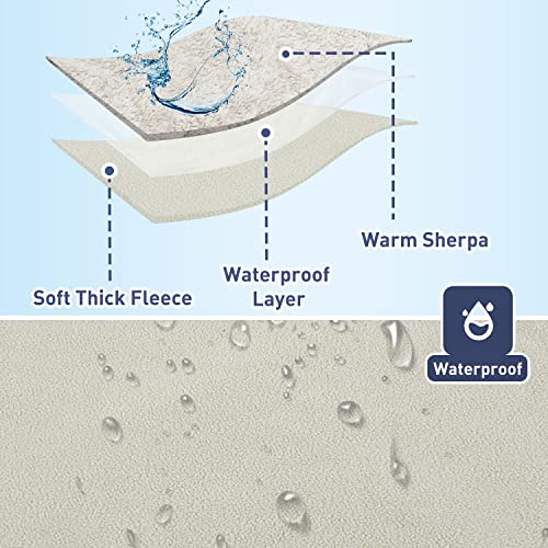Kritter Planet Waterproof Dog Blankets for Small Dogs, Puppy Blankets for Litter, Cat Blankets for Indoor Cats Washable, Reversible Fleece Pet Mat for Crates, Car Seats, and Furniture - color: Camel/Taupe, size: 30"x25"