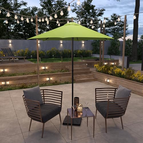 Sunline 7.5 ft Patio Umbrella with Crank & Push Button Tilt, Outdoor Market Umbrella with UV Protection & Wind Vent, Metal Frame for Deck, Pool & Table, Lime - color: Lime, size: 7.5 foot