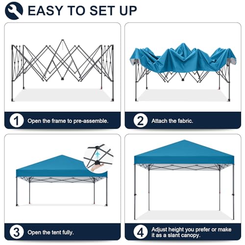 COOSHADE Durable Easy Pop Up Canopy Tent 10x10Ft, Turquiose - color: Turquiose, size: 10x10Ft