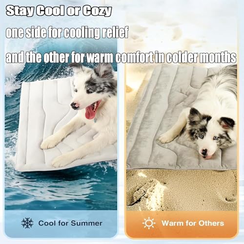 Cooling Mat, Dog Cooling Mat-4x More Effective, Gel-Free Self Washable Portable Pet Coolings Pad for Dogs & Cats Sleeping Mat, Keep for Pets (Gray,44 lbs or Less - Small or Medium Dog) - color: Gray, size: 44 lbs or less - Small or Medium Dog