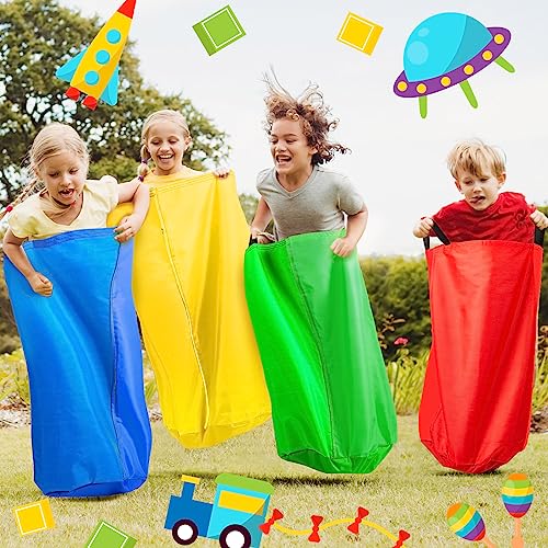 Yunsailing 40 Pieces Potato Sack Race Bags Large Bags Lawn Outdoor Games Party Games for Kids School Adults Family Backyard Party Birthday Outside Egg Spoon Race Easter - color: Colorful