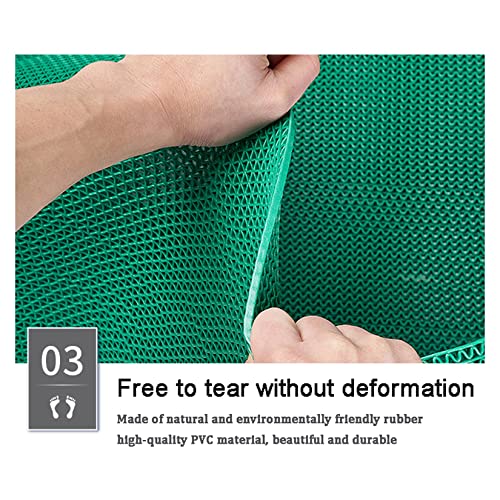 Drainage Non Slip Mats 3'x3.3' Heavy Duty Commercial Floor Mat Mesh Hollow Door Mat Roll for Swimming Pool Bathroom Kitchen Garage Indoor Outdoor Wet Area,Red,0.9×1M/3×3.3FT - color: Red, size: 35.4" x 39.4"
