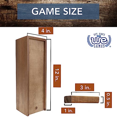 WE Games Wooden Block Stacking Party Game for Adults, Tumble Tower Wedding Guest Book Alternative, Tabletop Games, Includes Storage Case, 12 inches - color: Walnut Stained Wood