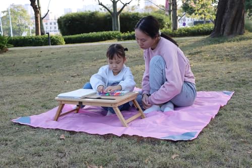 Orga'Neat Pocket Picnic Blanket, Beach Mat Waterproof Sandproof, Compact Lightweight Small Tarp for Camping, Hiking, Backpacking, Festival, Travel, Foldable in Bags (Pink/Grey, 55"x60") - color: Pink/Grey, size: 55"x60"