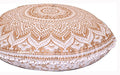 32" Ombre Mandala Bohemian Yoga Meditation Floor Pillow Cover Comfortable Home Cushion Couch Seating Large Zipped Throw Hippie Decorative Ottoman Boho Indian (Golden, 32 inches)
