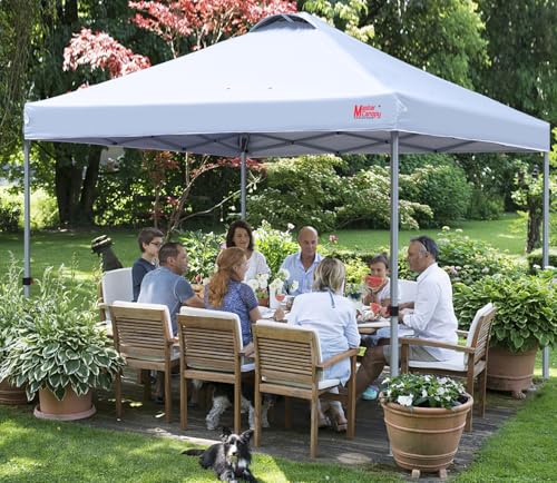 MASTERCANOPY Durable Pop-up Canopy Tent with Roller Bag (White) - color: White, size: 6.6x6.6