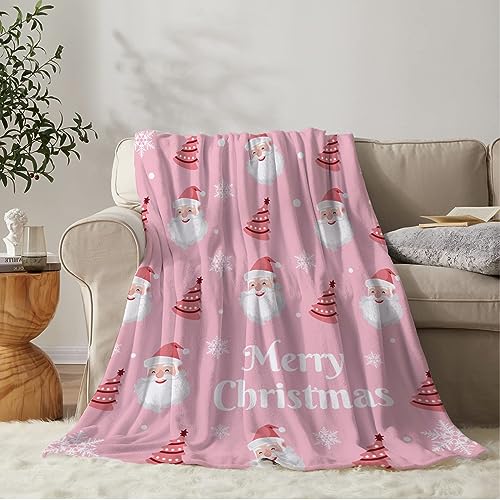 YeeJu Christmas Throw Blanket Kids Small Pink Santa Claus Blanket for Girls Boys Child Baby Bed Soft Lightweight Fuzzy Plush Fleece Blankets and Throws Xmas Winter Holiday Blanket 40x50 - color: Chrsitmas-06, size: 40"x50"