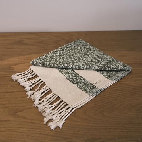 mysticalanatolia Turkish Beach Towel Oversized Cotton Sand Free Quick Dry Lightweight Peshtemal Large Travel Yoga Picnic Blanket Absorbent Compact 39x79 Green - color: Green