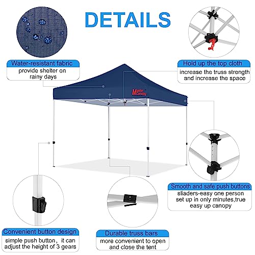 MASTERCANOPY Pop Up Canopy Tent Commercial Grade Instant Shelter (8x8, Navy Blue) - color: Navy Blue, size: 8x8