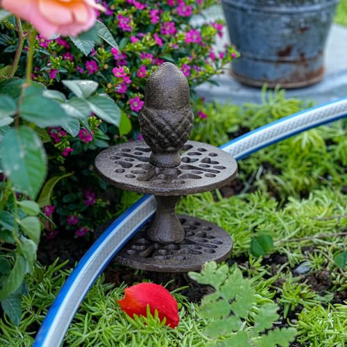 Sungmor Vintage Cast Iron Acorn Garden Hose Guide - Heavy Duty Hose Guide Stake for Lawns & Yard,Decoration Stake,Outdoor Water Pipe Decor - color: Acorn
