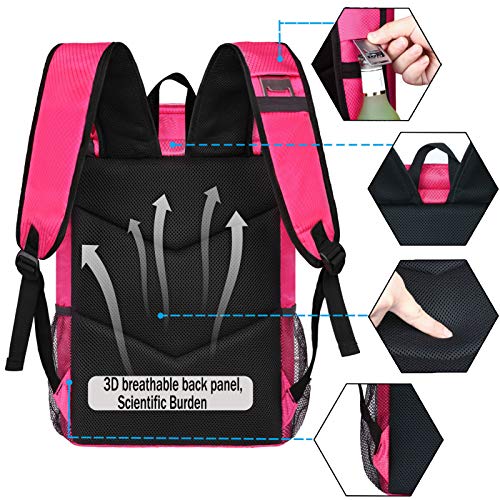 FORICH Soft Cooler Backpack Insulated Waterproof Backpack Cooler Bag Leak Proof Portable Small Cooler Backpacks to Work Lunch Travel Beach Camping Hiking Picnic Fishing Beer for Men Women - color: Rose Red