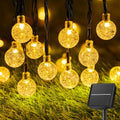 Solar String Lights Outdoor 60 LED 36FT with 8 Lighting Modes, Waterproof Solar Powered Crystal Globe Patio Lights for Garden Yard Porch Wedding Party Decor (Warm White) - style: Globe Warm White