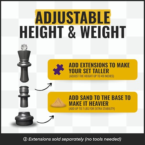 MegaChess Giant Chess Set Game with 25" Tall King - A Large Chess Set Yard Game for Families Looking for Outdoor Jumbo Games - 32 Large Pieces Made from Durable HDPE (Board Not Included)
