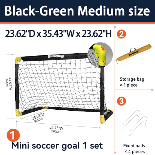 Small Soccer Goals for Kids, Foldable Mini Soccer Goal Set with Portable Soccer Net for Kids, Kid Soccer Goal for Indoor Outdoor Backyard Play, Soccer Toy Gift for Children - size: Elite Green: 35.43×23.62×23.62 inch in goal