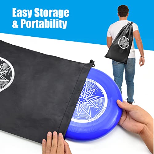 Eastgoing Outdoor Flying Disc Game Set, Bottle Game with Height Adjustment Button und Score Tracker, Outdoor Polish Horseshoes Game Set for Lawn, Backyard, Park, Camping，Beach Game