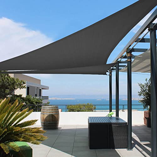 Tronssien Triangle 16'x16'x16' Sun Shade Sail, 95% UV Blockage Canopy Awning for Outdoor Patio and Garden, Yard Activities - color: Graphite, size: 16x16x16 ft