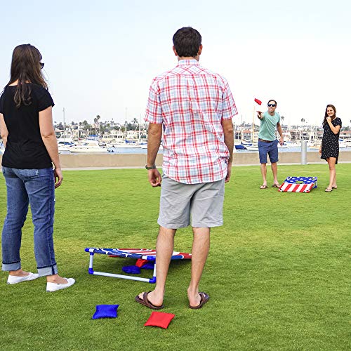 GoSports Portable Cornhole Game Sets – Premium Outdoor Lawn or Beach Toss Game - style: America