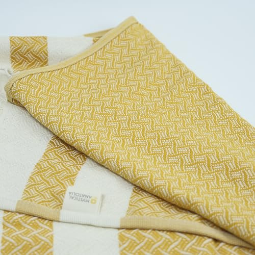 mysticalanatolia Turkish Beach Towel Oversized Cotton Sand Free Quick Dry Lightweight Peshtemal Large Travel Yoga Picnic Blanket Absorbent Compact 39x79 Yellow - color: Yellow