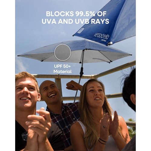 Sport-Brella Versa-Brella SPF 50+ Adjustable Umbrella with Universal Clamp - color: Firebrick Red, style: REG