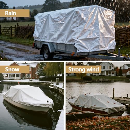 10x12 Feet Thickened Waterproof Tarp, 8 Mil Heavy-Duty Trap, Tarpaulin Cover for Camping, Emergency Rain Shelter, Outdoor Gear Protection, UV Resistant, Reinforced Grommets. - color: 8 Mil, size: 10x12 Feet