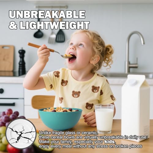 40 OZ Wheat Straw Bowl Sets, 6 PCS Unbreakable & Lightweight Salad Bowls, Microwave & Dishwasher Safe, BPA-Free, Kitchen Bowl Set for Serving, Soup, Oatmeal, Fruit, Noodles, Green - color: Green, size: 40 Oz