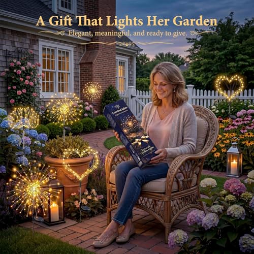 Solar Firework Lights, 10 Pack 120 LEDs 8 Lighting Modes Twinkle Solar Garden Lights Outdoor Waterproof for Yard Patio Walkway Pathway Party Wedding Balcony Decorative - Gifts for Women Mom - size: 10 Pack