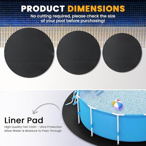 Pool Liner Pad - Protective Ground Cushion Under Basin | Heavy Underlay Mat, UV-Resistant Durable Floor Protection Sheet, Pool Pad Ground Cloth for Home Garden Yard Patio Lawn - size: Round 4x4m