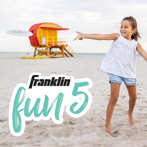 Franklin Sports Fun 5 Combo Outdoor Game Set - Backyard, Beach + Camping Games for Kids - Badminton, Volleyball, Flip Toss, Flying Disc - Horseshoes or Ring Toss - style: Yellow Combo Set