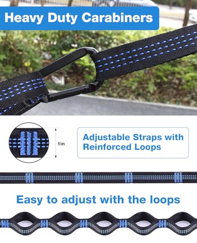 MOSFiATA Camping Hammock, Heavy Duty up to 500lbs with 2 Tree Straps and Attached Carry Bag Portable Outdoor Hammock for Backpacking Hiking Travel,Beach (Sky Blue) - color: Sky Blue