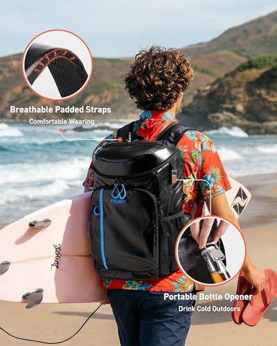 TOURIT Cooler Backpack Lightweight Insulated Backpack Cooler Leak-Proof for Men and Women, Sports Fan Coolers - color: 02-Black