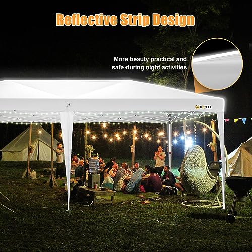 HOTEEL 10x20 Pop Up Canopy Tents for Parties, Outdoor Tent with 6 Sidewalls & 8 Wind-Resistant Rods & Carry Bag, Easy Setup for Wedding, Patio Events, Commercial, Waterproof and UV50+ Protection,White - color: White, size: 13x26FT (+4 Walls)