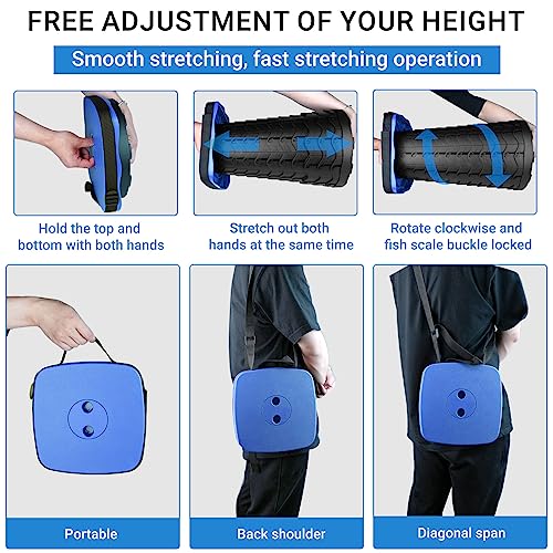 Upgraded Folding Stool - 485lbs Load Capacity,Telescopic Stool,Portable Collapsible Seat for Camping,Fishing,Hiking,Travel - color: Blue