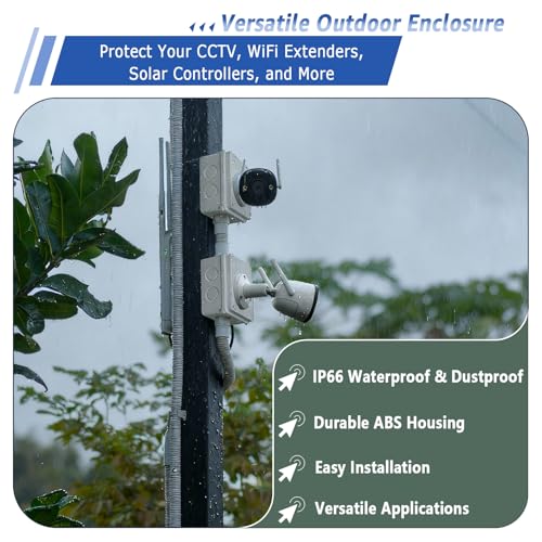 NineLeaf Junction Box, Waterproof Electrical Box IP66 Water Resistant Dustproof ABS Plastic Project Enclosure for Electronics, External Size 4.2 x 4.2 x 2.3inch(107 x 107 x 58 mm) - color: Grey, size: 107x107x 58mm