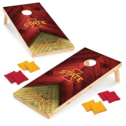 Iowa Hawkeyes 2' x 4' Regulation Size Solid Wood College Cornhole Set with Direct Print HD Team Graphics Great Gift for Any NCAA Fan! Bean Bag Toss Family Outdoor Game